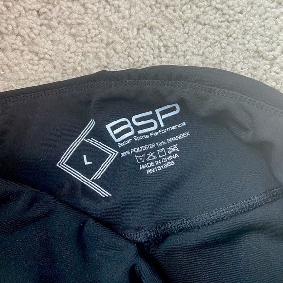 BSP Black Leopard Contour High-Waist Leggings - Women SZ L - Picture 9 of 12